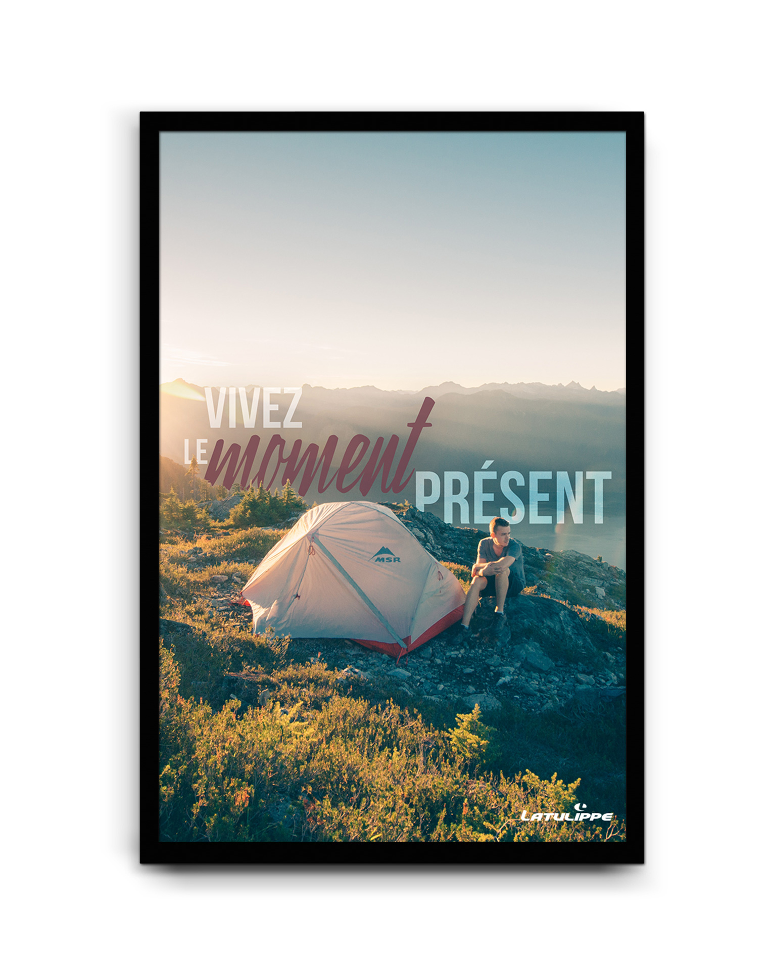 Concept VIVEZ LE MOMENT PRÉSENT adaptation camping